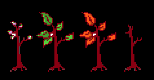 8-bit trees in each season